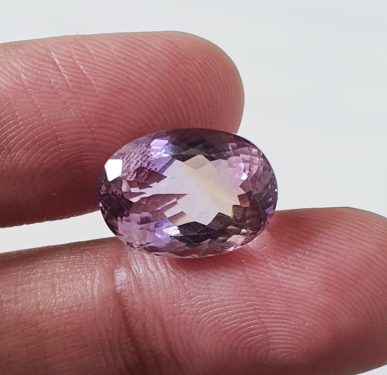10.34 Ct Natural Bi Color Ametrine Oval Cut AAA Loose Gems Unheated 15.8×11.4 MM