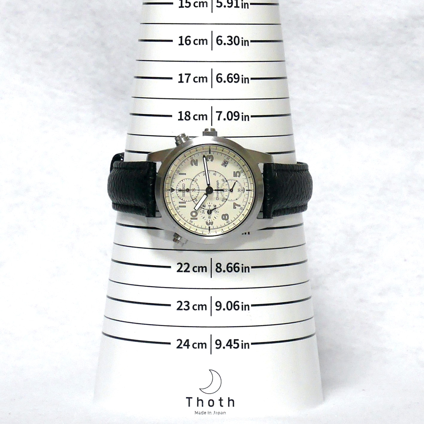 SEIKO SUS Military Watch 7T27 1995 White Pilot Chronograph Date indicator Japan