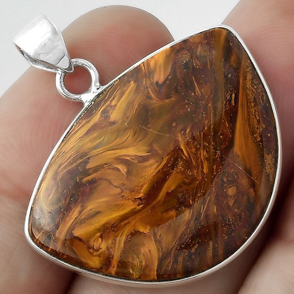 Natural Pietersite – Namibia 925 Sterling Silver Pendant Jewelry P-1001