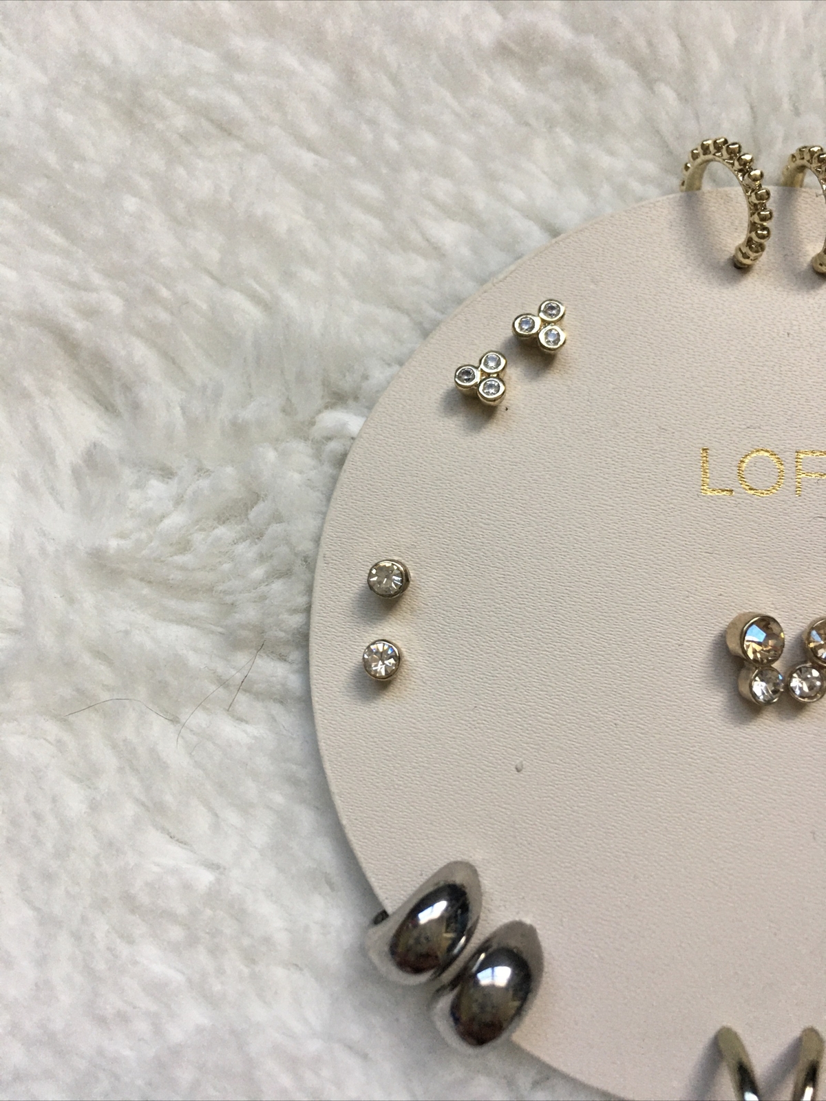 Ann Taylor Loft Gold Silver Studded Earring Set