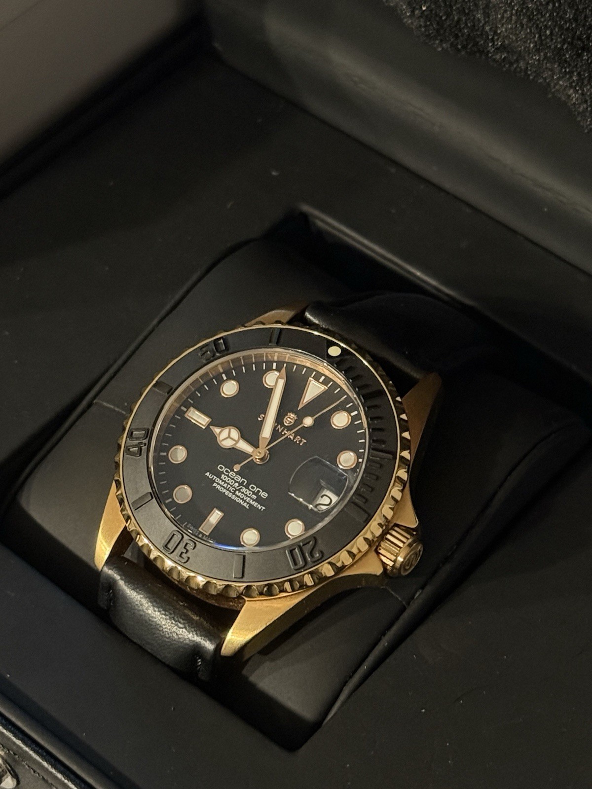 Men’s SteinHart Ocean 39 Automatic Diver Rose Gold Black Dial 39MM