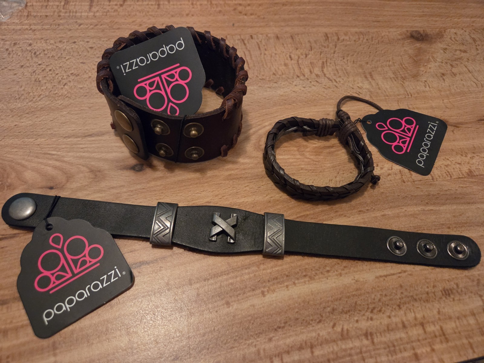 Paparazzi 3pc Adjustable Leather Bracelets For Men Women Teen NWT CA USA 293-170