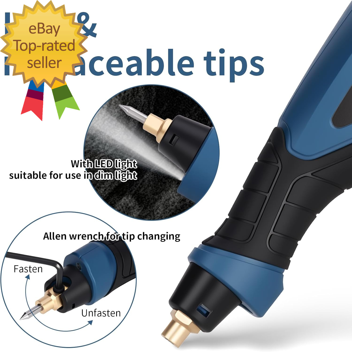 Engraver Pen 25W 6 Speed Engraving Pen for Metal Wood Glass and Plastic Handheld