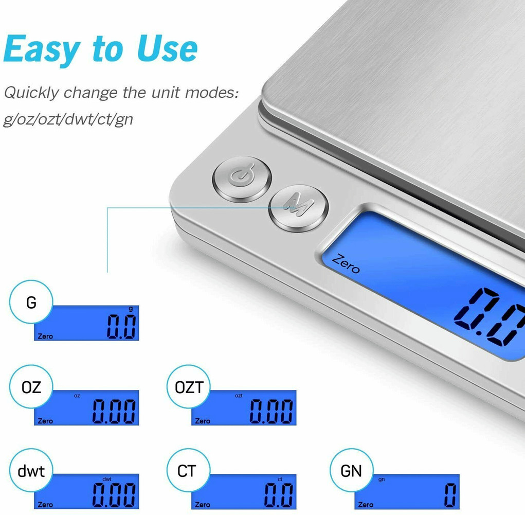 Digital Scale 2000g x 0.1g Jewelry Gold Silver Coin Gram Pocket Size Herb Grain