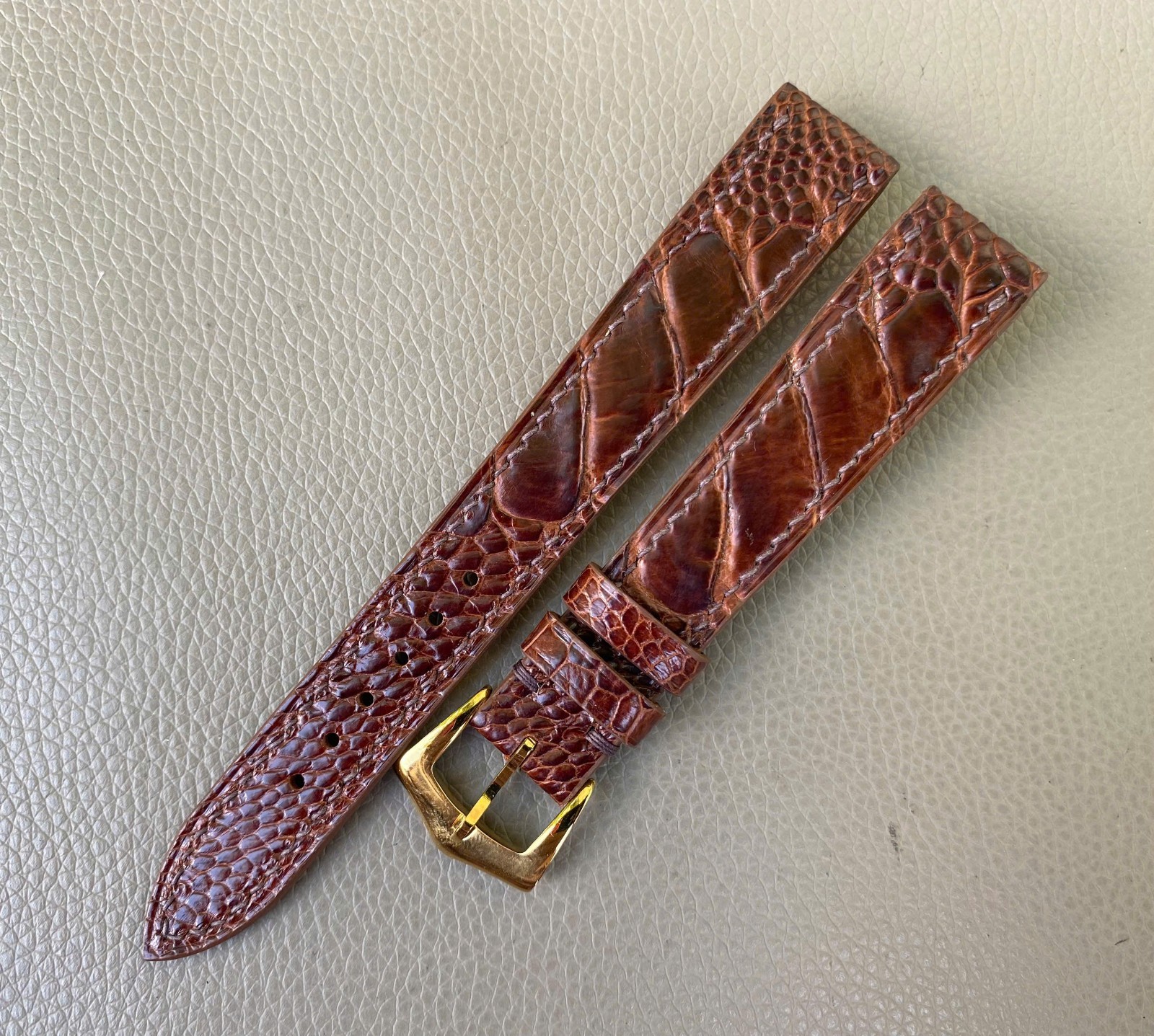 Open Ended Genuine Ostrich leather Strap size 12 13 14 15 16 17 18 19…26