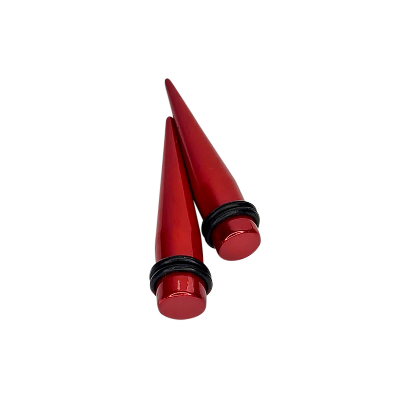 Ear Tapers Metallic Cherry Red Acrylic O-ring 5 Sizes Option Sold as a pair
