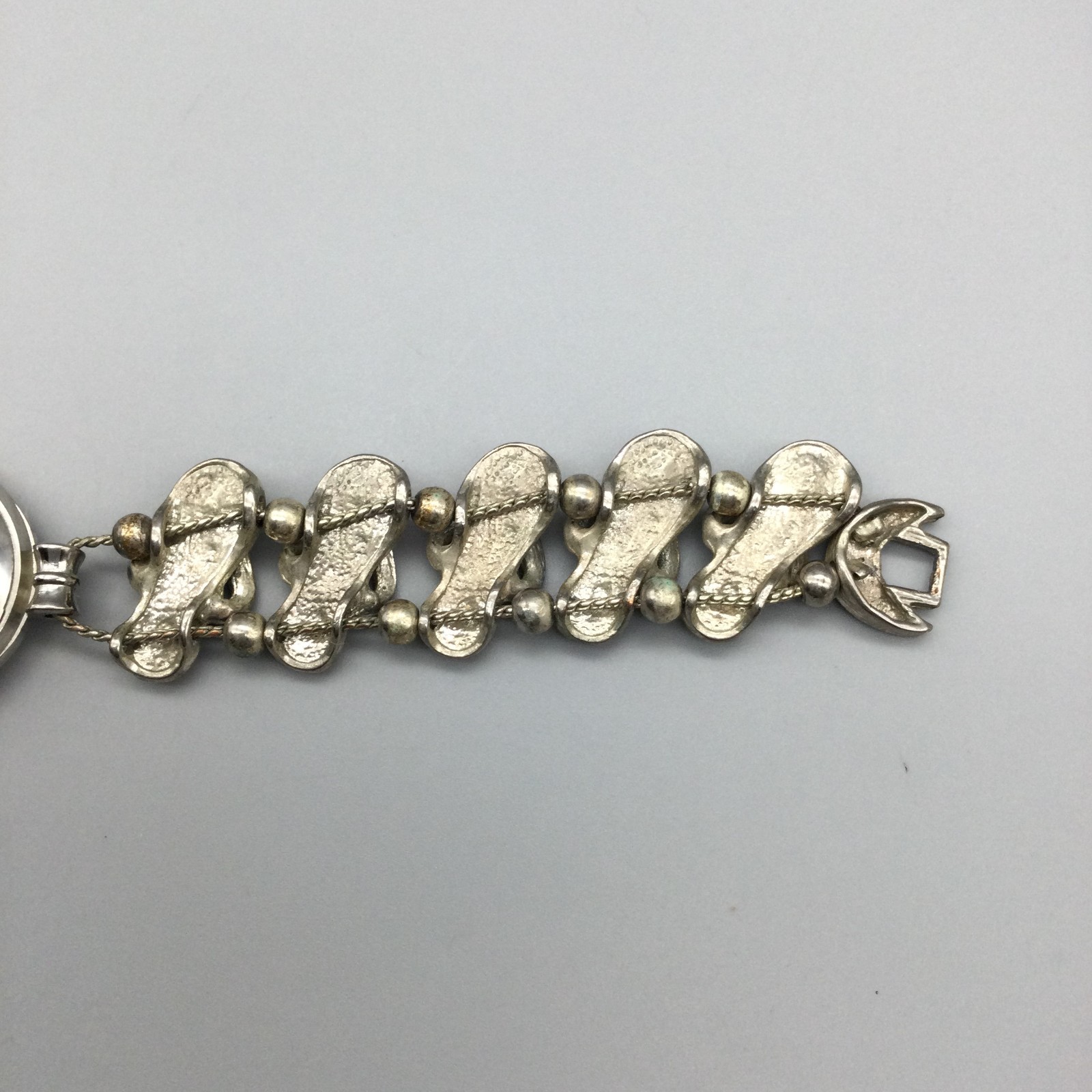 Vtg Jennie B Beach Watch Womens 23mm Slide Charm Bracelet New Battery 7.5″