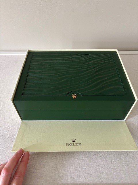 Rolex Green Leather Watch Case With Compartments (Incl. Original Box) 8x11x3.5