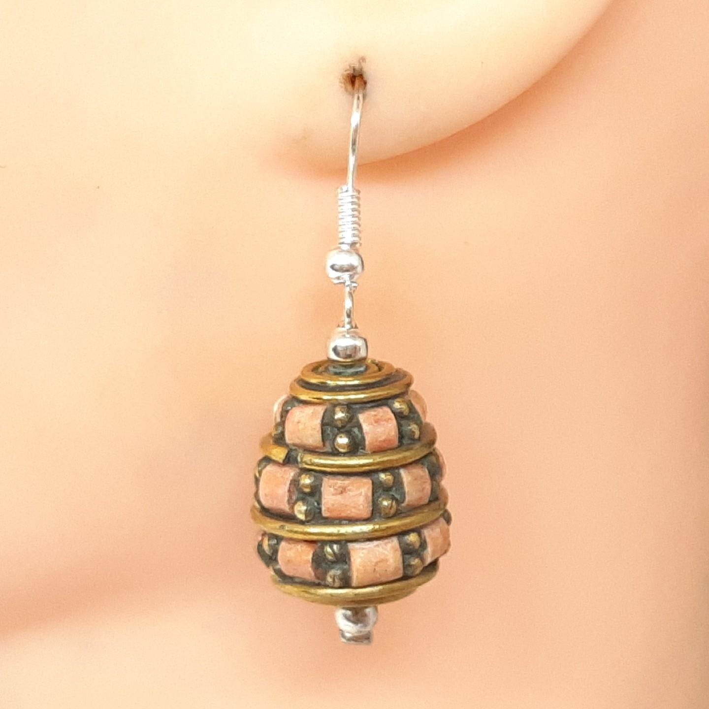 Vintage 12.30ctw Carnelian Silver Dangle Earrings