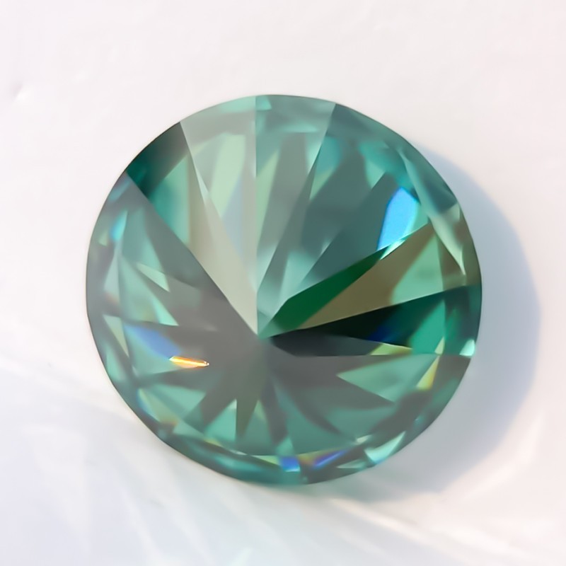 Wholesale VVS1 Moissanite Stones green 5-9mm Round Cut for Earring Jewelry Stone