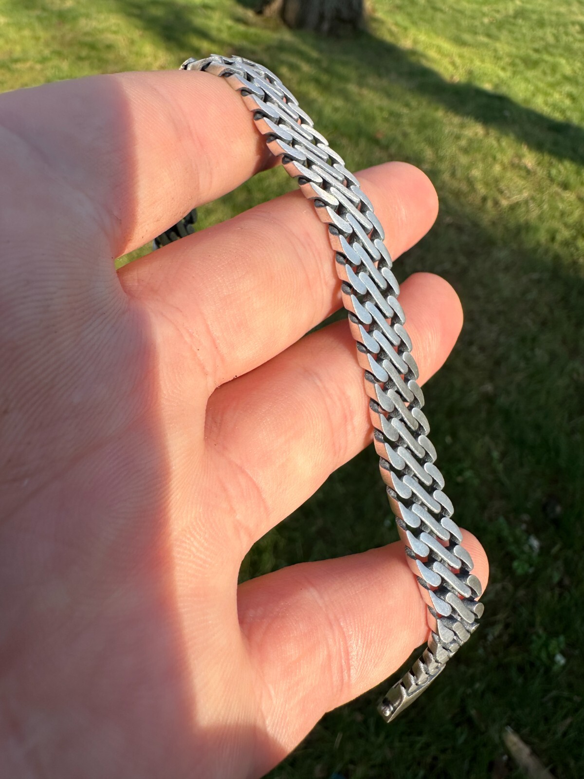 Custom Double Miami Cuban Figure Eight Link Bracelet 12mm Wide Real 925 Silver