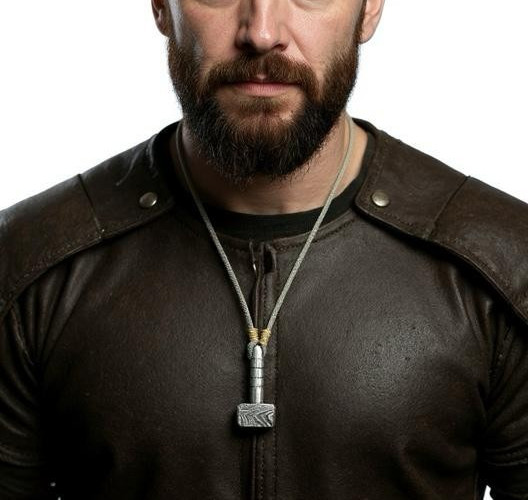 Hand Forged Damascus Steel Thor Mjolnir Necklace Viking Hammer Pendant Men Gift