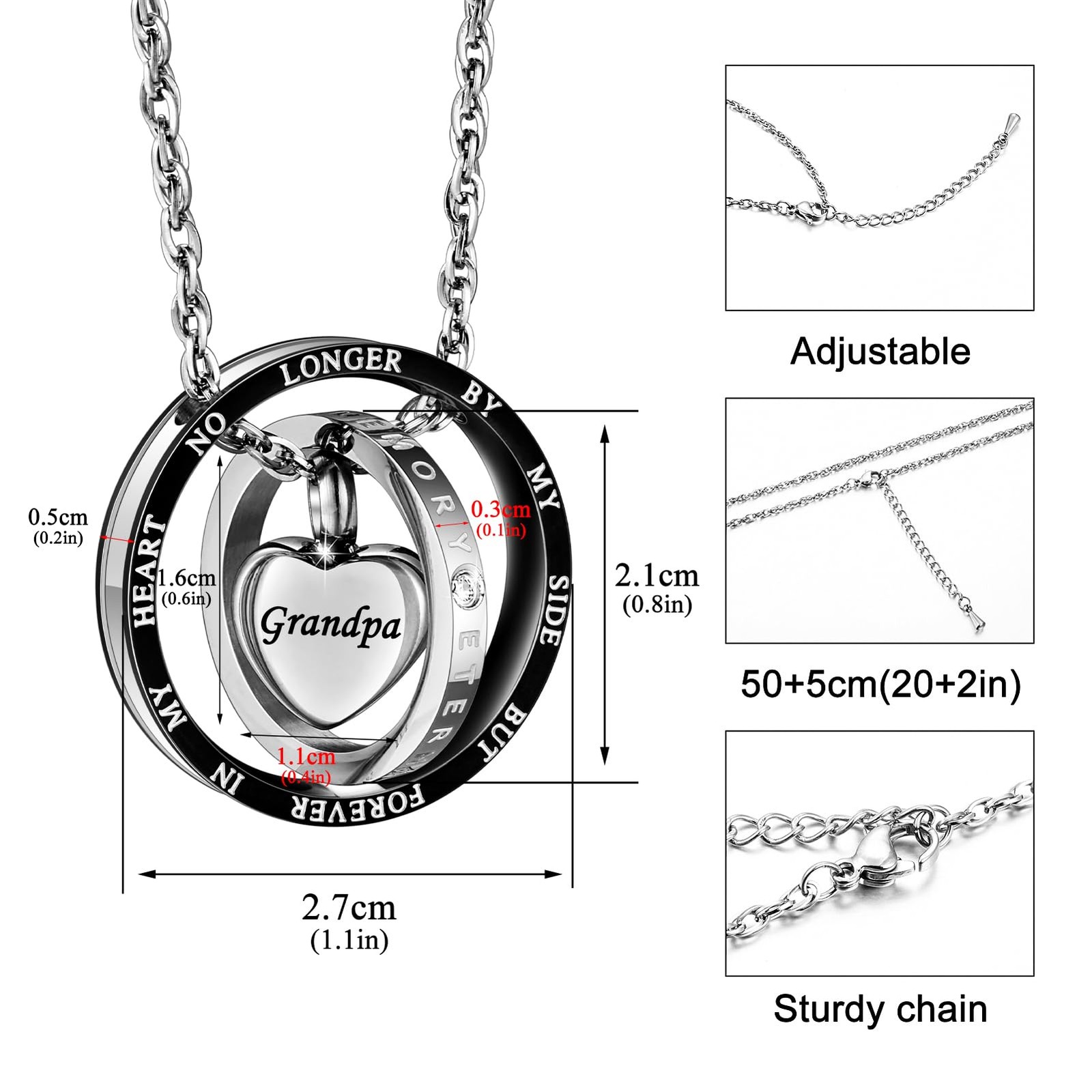 Cremation Urn Necklace for Ashes Eternal Memory Carved Keepsake Stainless Ste…