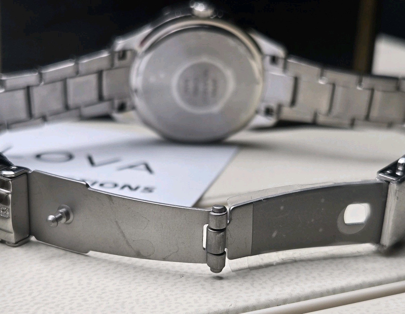 Bulova 96L291 Women’s Silver Crystal Bezel Bracelet Watch Store Display