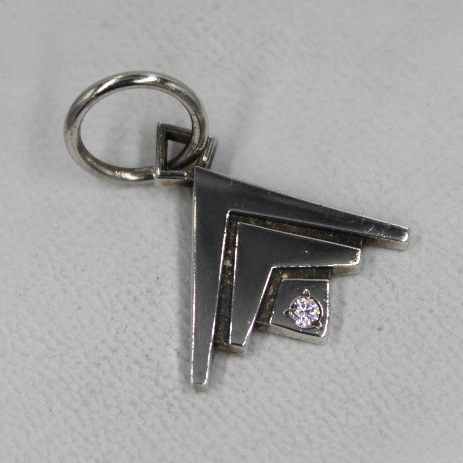 Silpada Logo 5 Years of Service 925 Sterling Silver CZ Rep Loyalty Charm Pendant