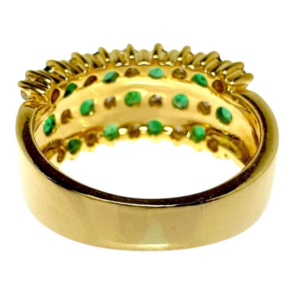 US 5.3 Emerald 1.24ct in total diamond Total 0.71ct Ring K18 Gold 7.6g Women
