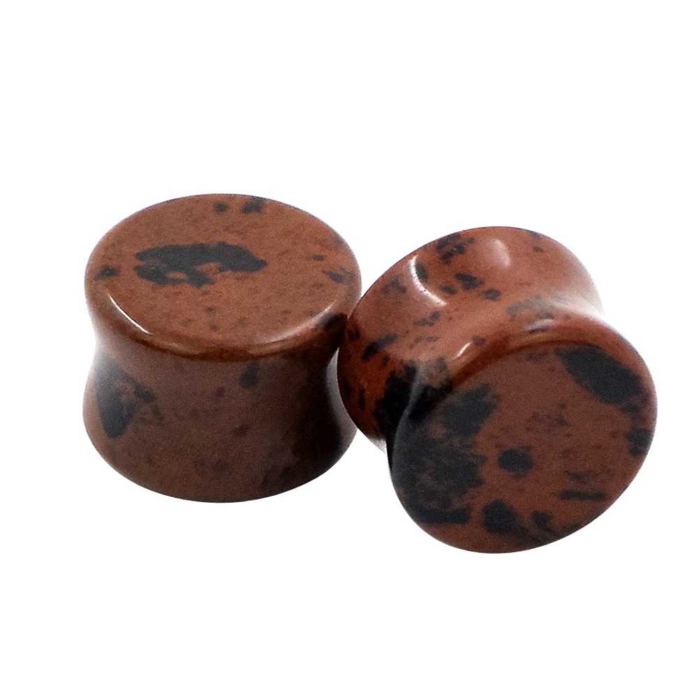 PAIRS Organic Natural Stone Ear Gauges Ear Plugs Double Flared Piercing 2g-5/8″