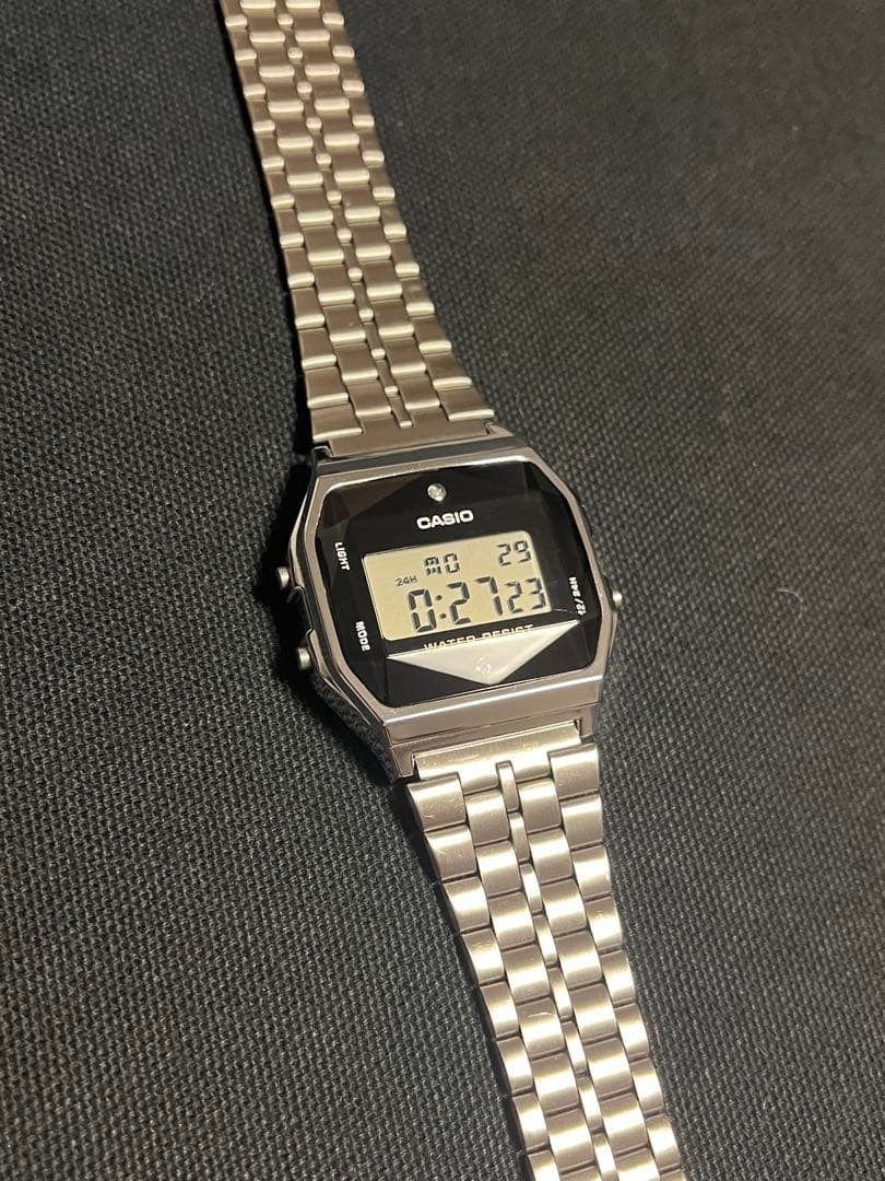 Casio A159WAD-1D Digital Watch Diamond Accents Unisex From Japan