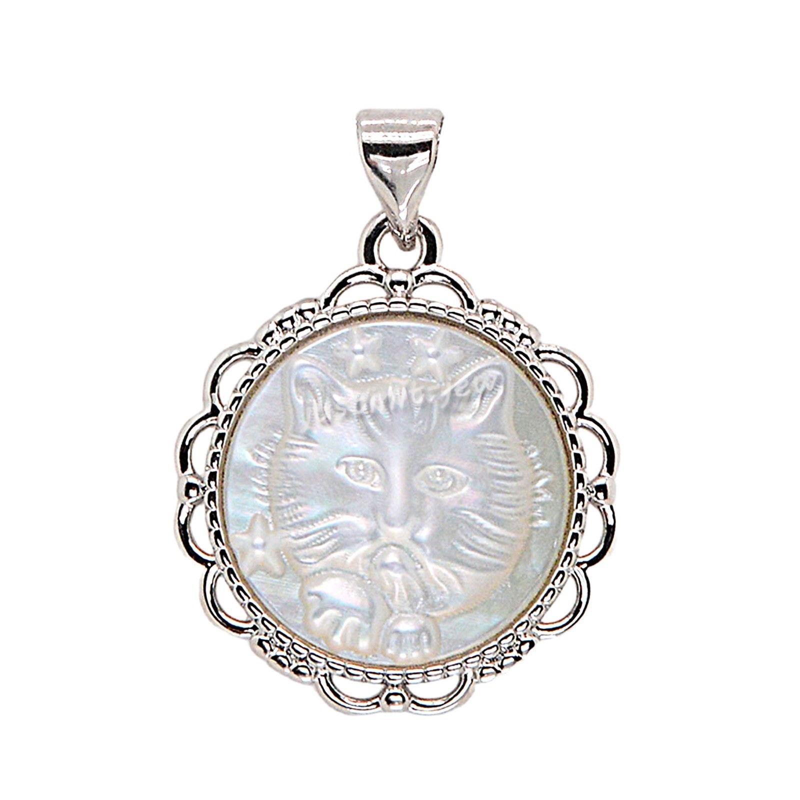 Natural Mother Of Pearl Shell Pendant Bead Necklace 22 inch