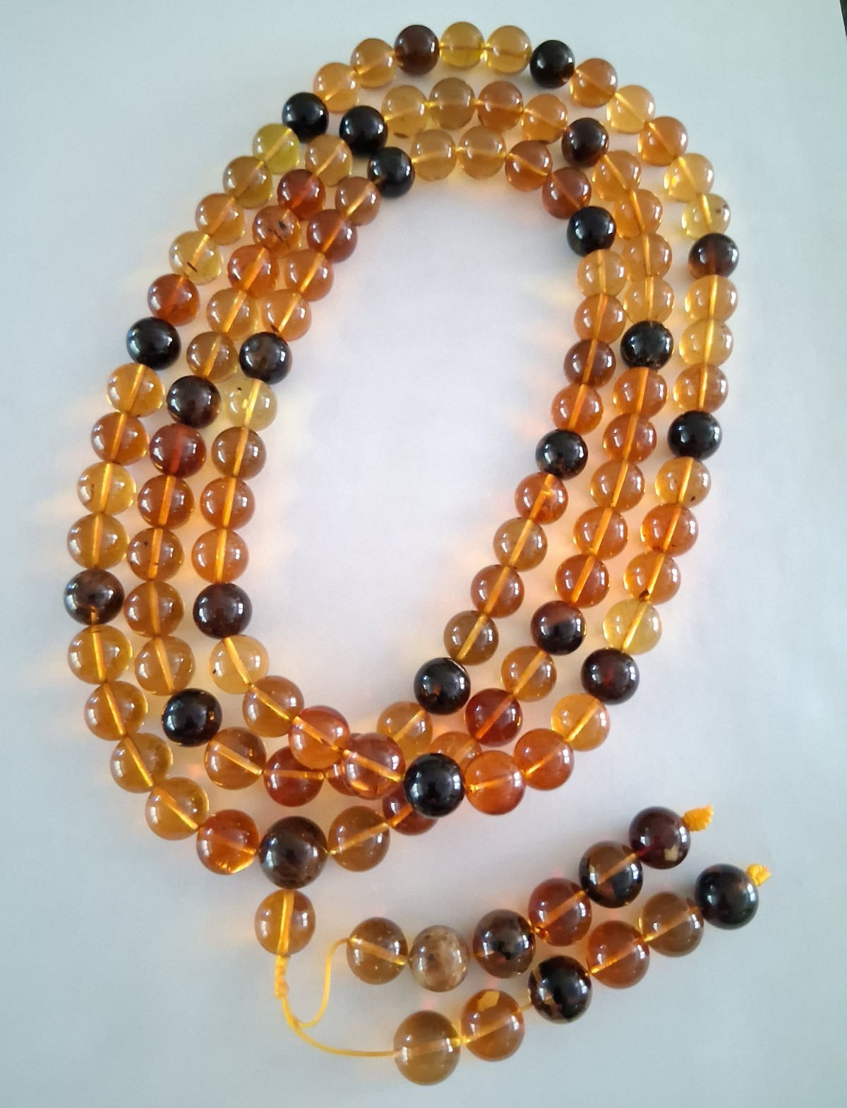 100% Natural Amber Multicolor Beaded Strand Necklace 125 pc., 11.2mm, 97.2 grams