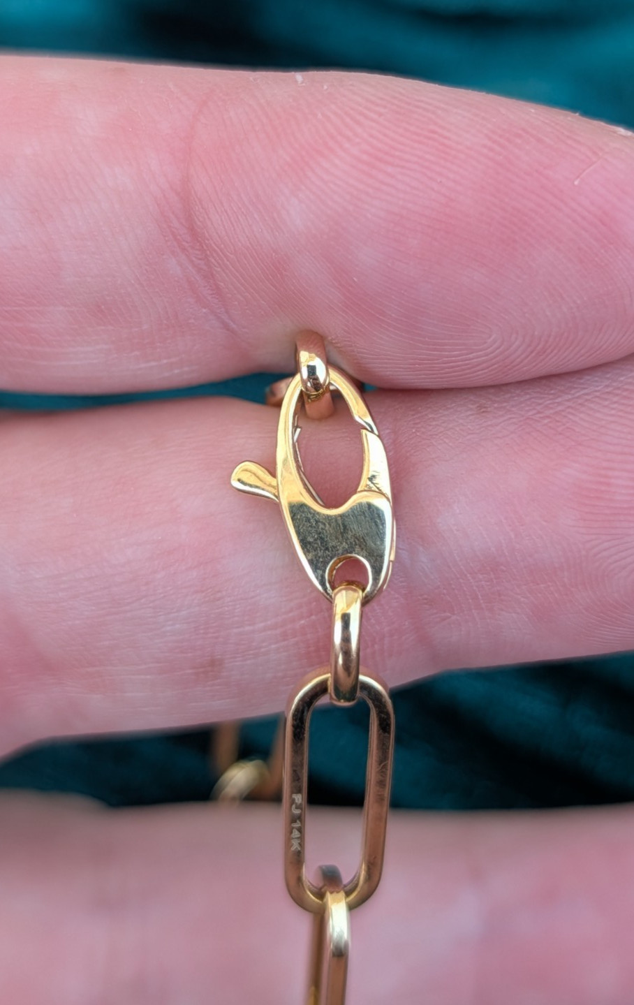 14k Yellow Gold Paperclip Link Bracelet 7.5″ 4.49g 11 Links Lobster Claw Clasp