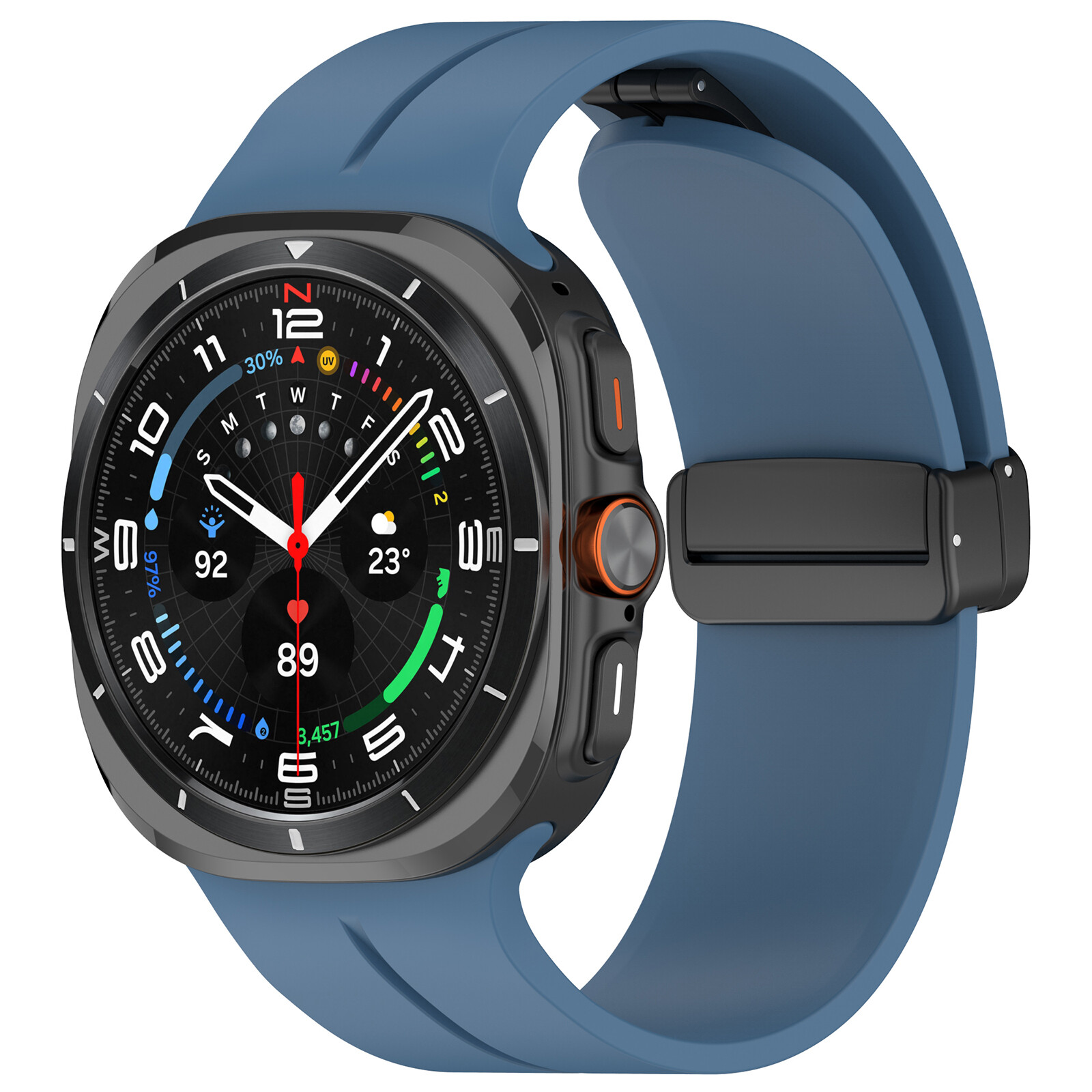 Magnetic Buckle Strap For Samsung Galaxy Watch 7 Ultra 47mm Silicone Sport Band