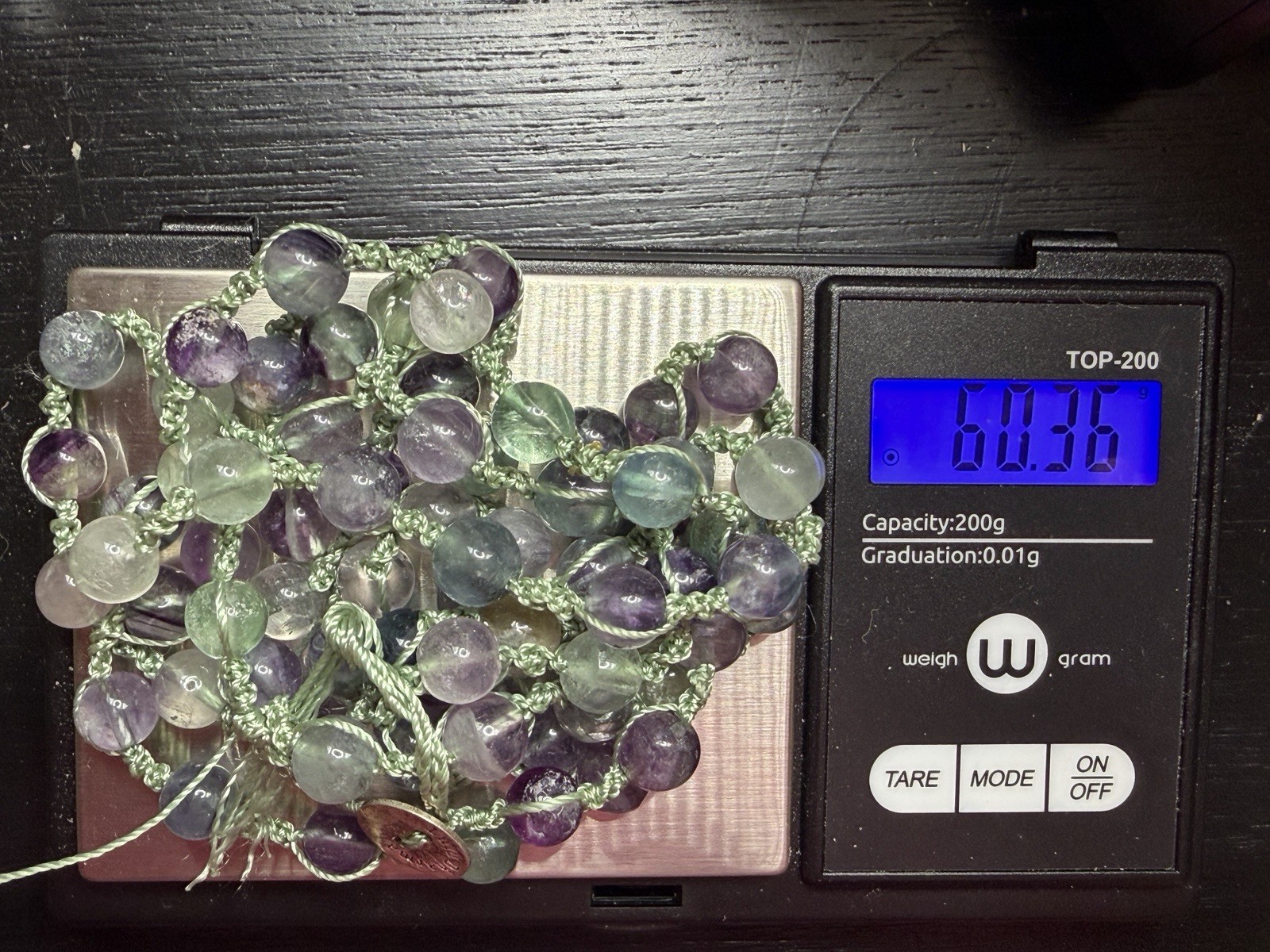 Lulu Dharma Fluorite Bead Wrap Necklace Bracelet Convertible Boho 80.36g