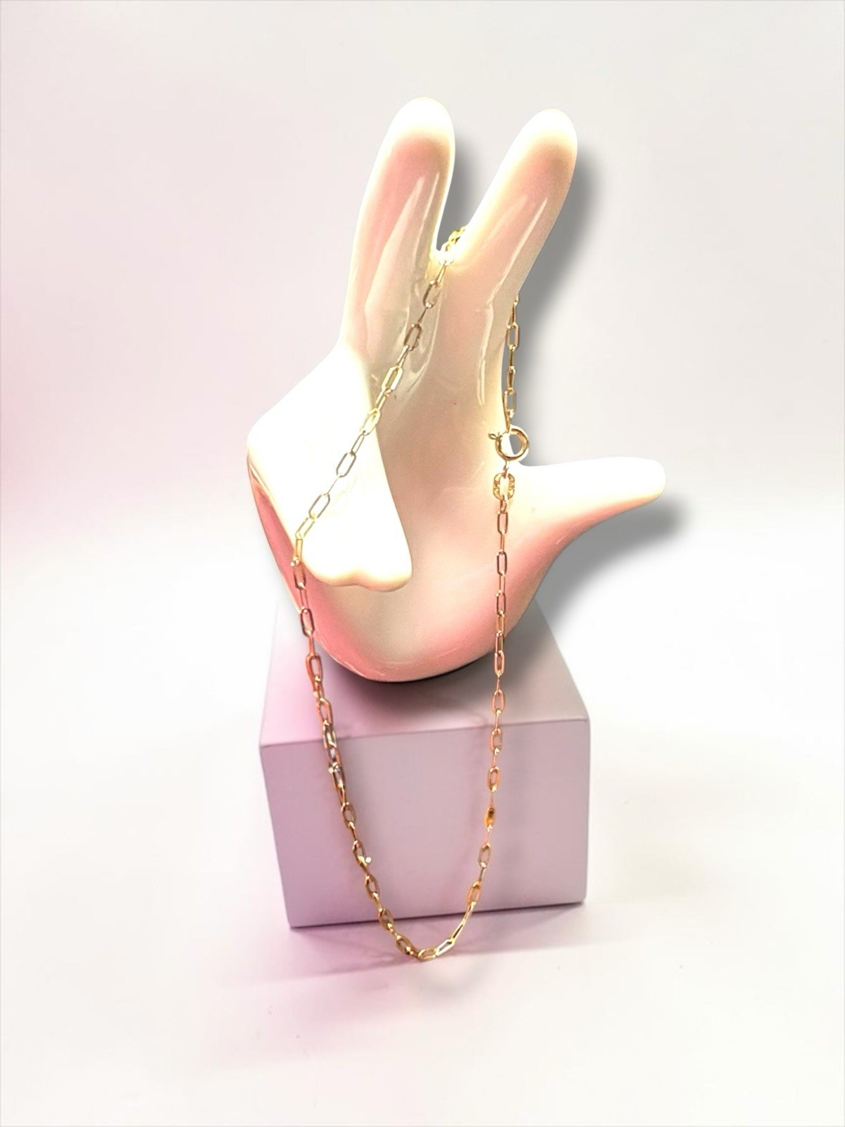 9″ Fashion Paper Clip Chain Ankle Bracelet Anklet Real Solid 10K Yellow Gold