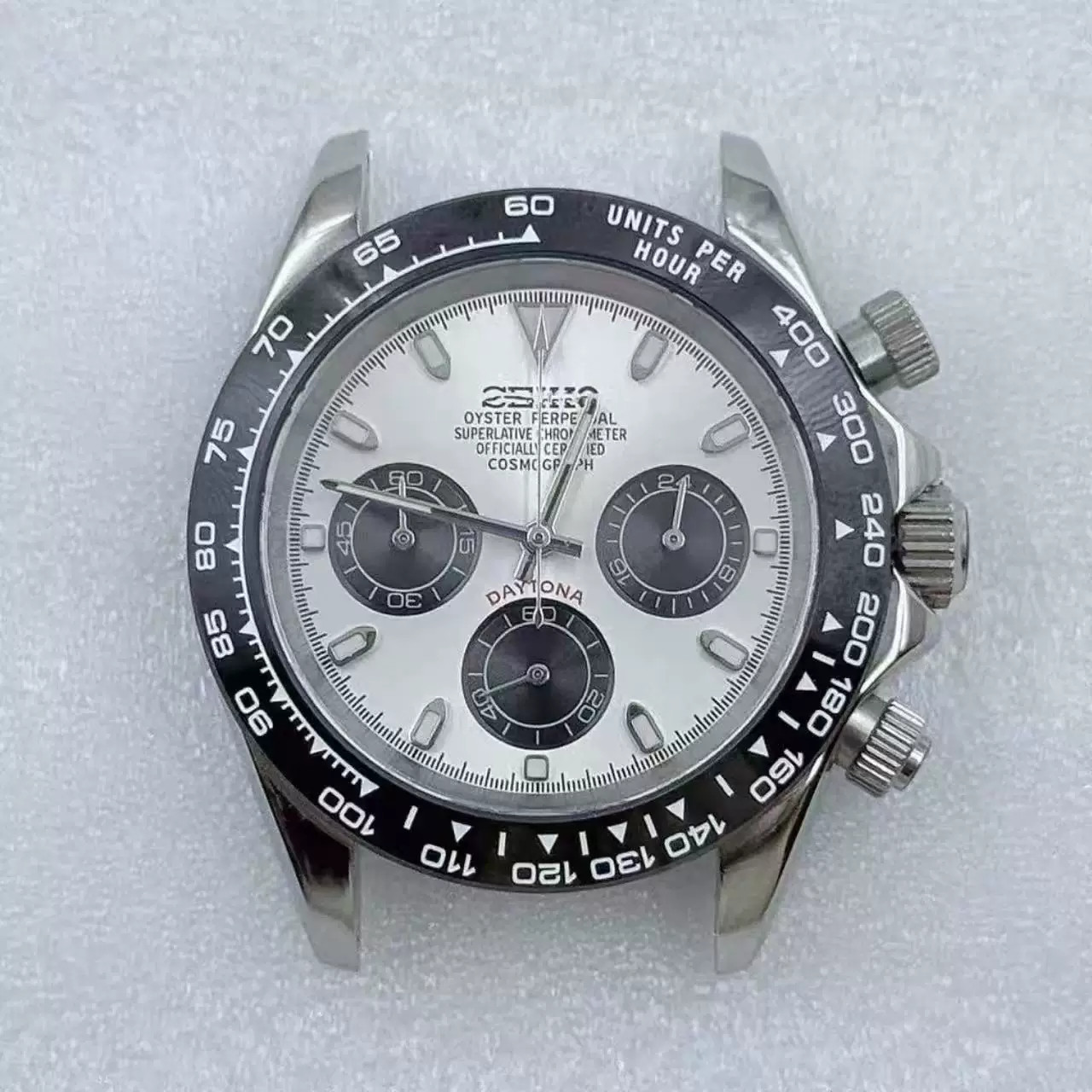 40mm Stainless Man Watch Vk63 Movement Sapphire Glass 29.5mm Dial Green Lume