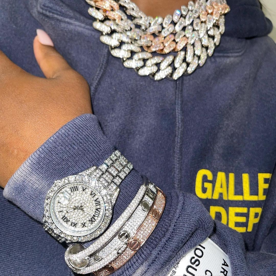 Hip Hop Luxury Ice out Women’s Watch Iced King Bling Silver Cz Diamond Best Gift