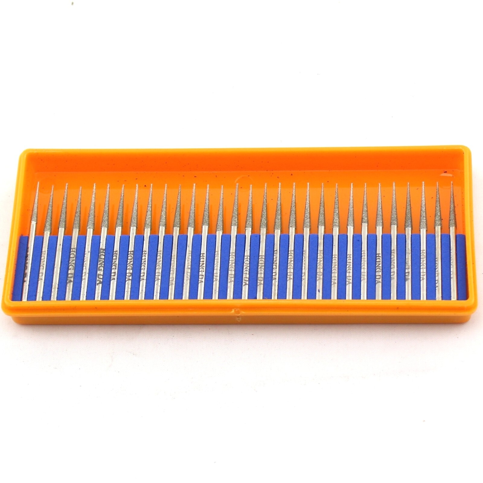 30Pcs Diamond Carving Burrs 2.35mm Conical Grinding Bit for Gem Stone Glass