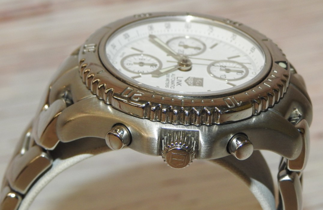Tag Heuer CT2112 Link White Dial Automatic 41mm Chronograph Watch FITS7″