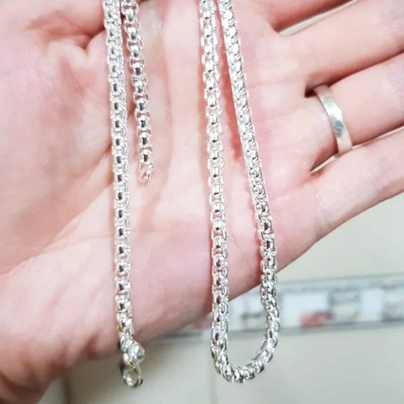 Cadena de Plata 925 para Hombre Mujer PUEDES Lucir Elegante y Atractiva