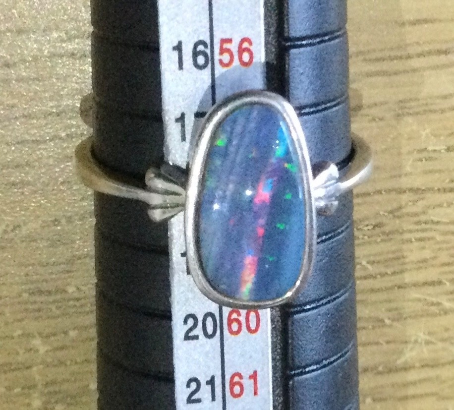 Beautiful Australian Opal Ring In Solid 925 Sterling Silver – Size US 8.25