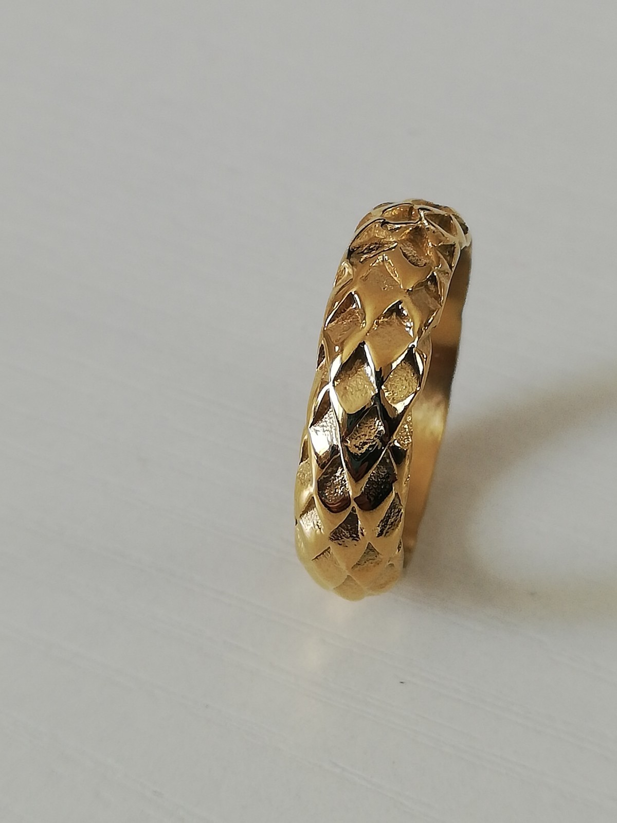 Titanium Men’s Snake Scale 316L Stainless Steel Biker Ring Size Various.