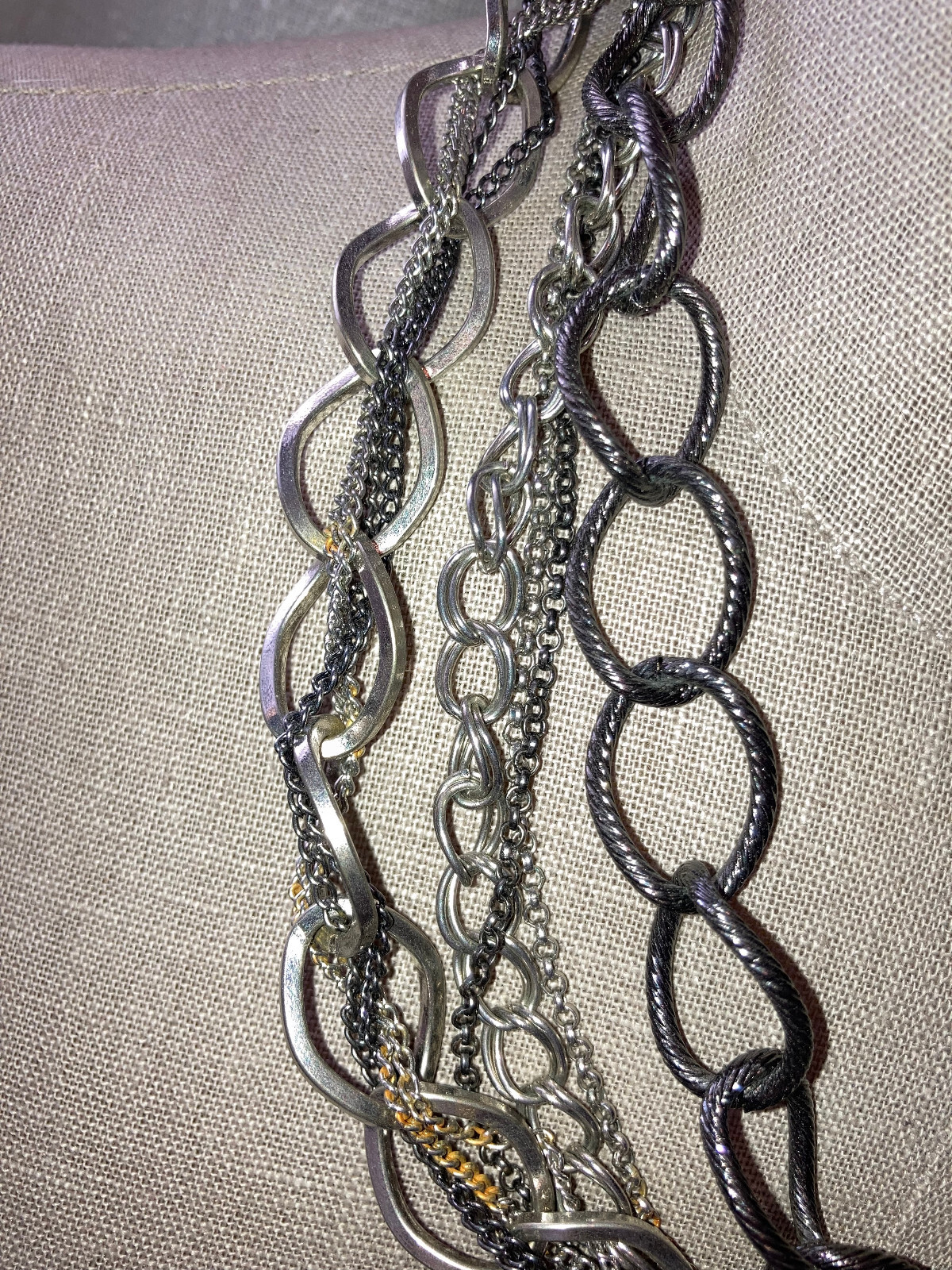 Charcoal Gray Multi Chain Necklace