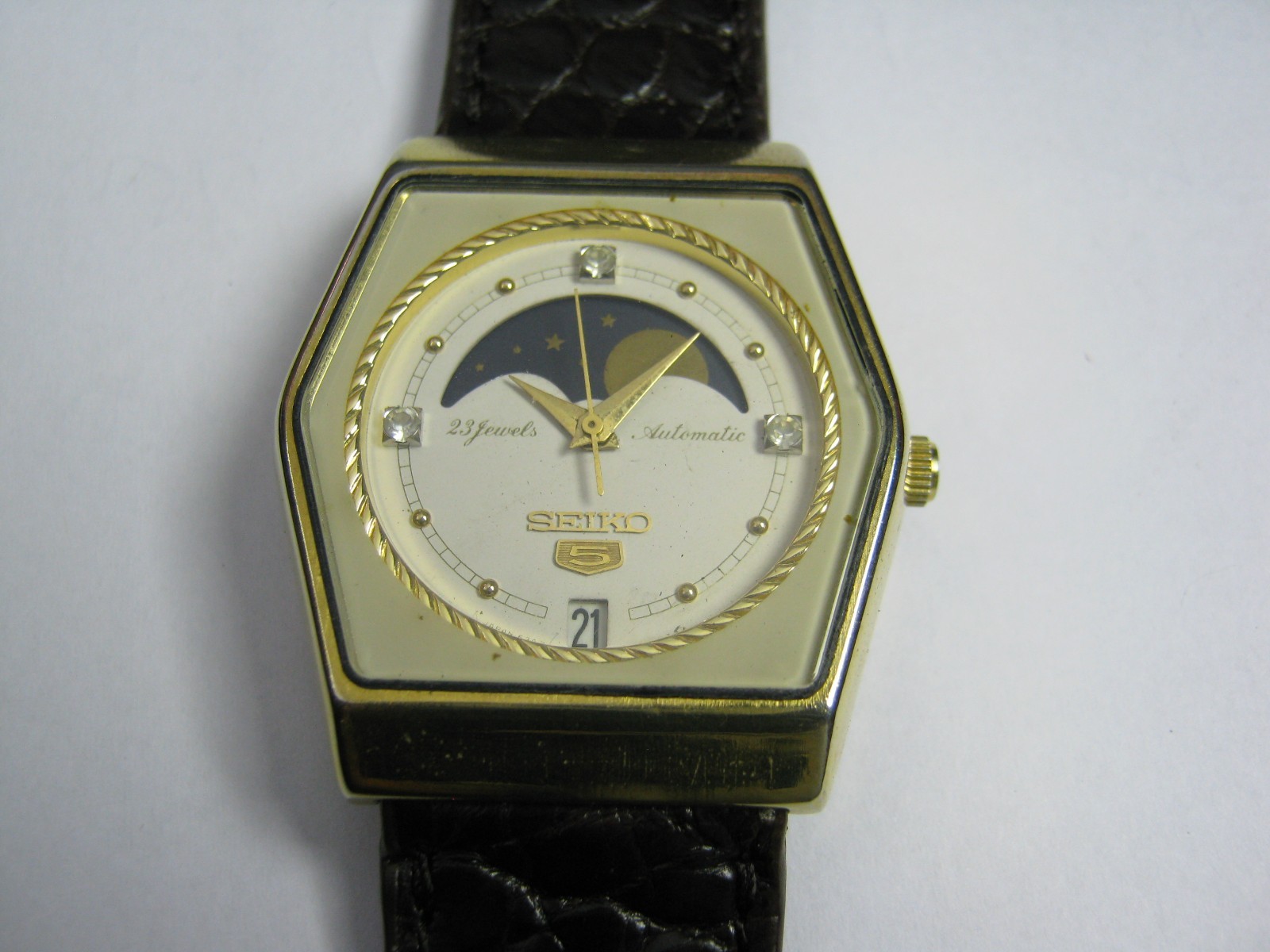 Vintage SEIKO MOON PHASE 6347-6000 Automatic Date Function Properly