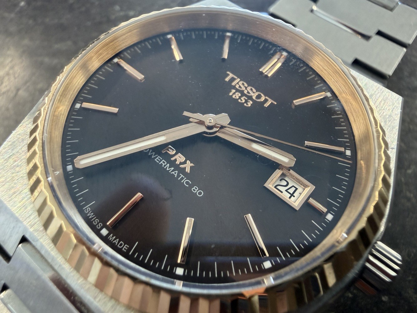 Tissot PRX Powermatic 80 Steel & 18K Gold Bezel 40mm Men’s Watch T9314074104100