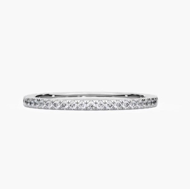 MiaDonna Liv Platinum Pavé Lab-Created Simulated Diamond Band 0.22ctw 4.25