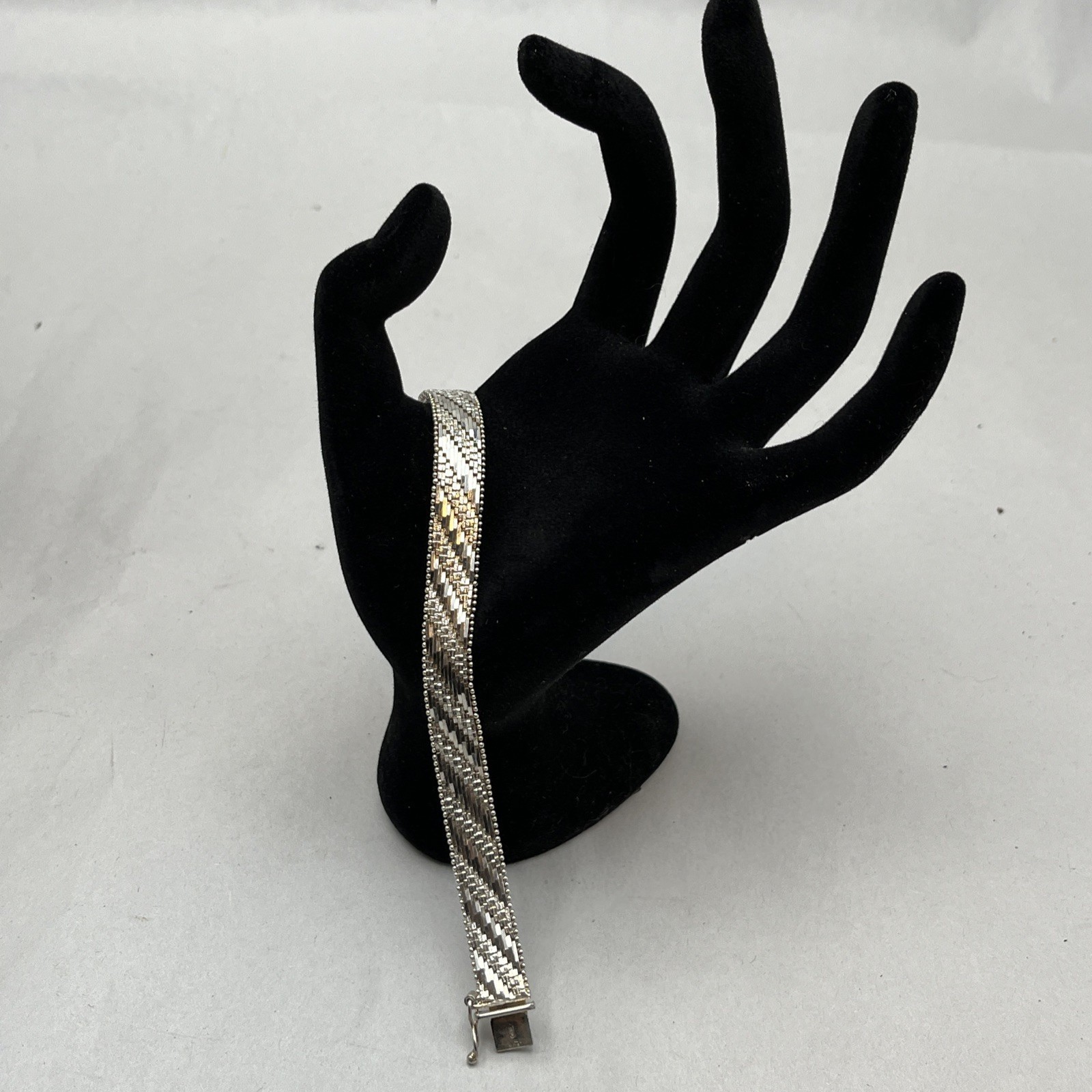 Vintage Riccio Sterling Silver Bracelet 7.5″ Long 24.9g 9.7mm Wide