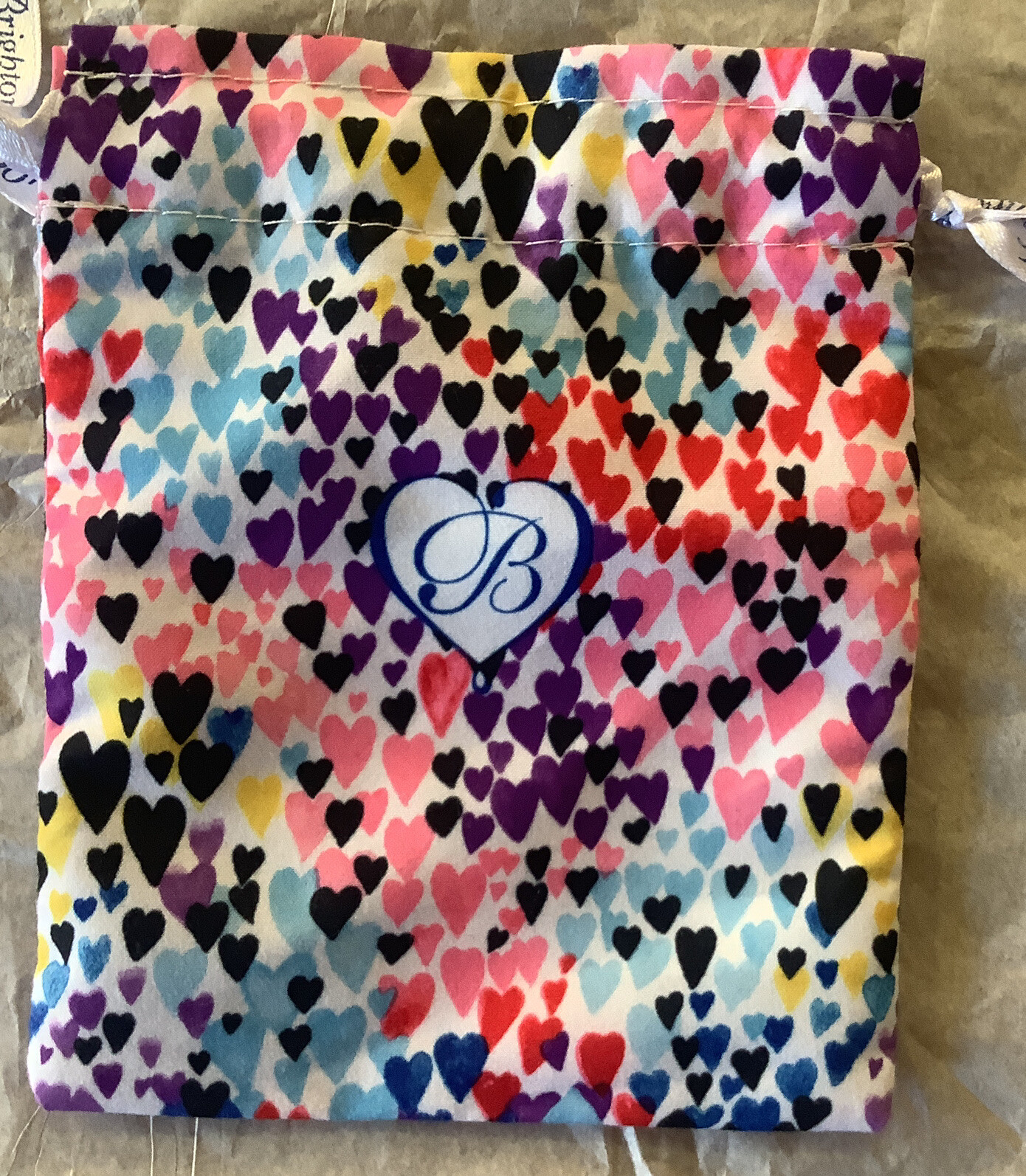 Brighton MultiColor Heart Shape Pattern Dust Bag 6”