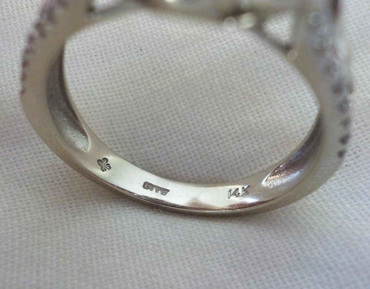 Vera Wang 14K Multi Gold Floral Diamond Halo Ring – 5.67 gms, Sz 7.75, 0.82 ctw
