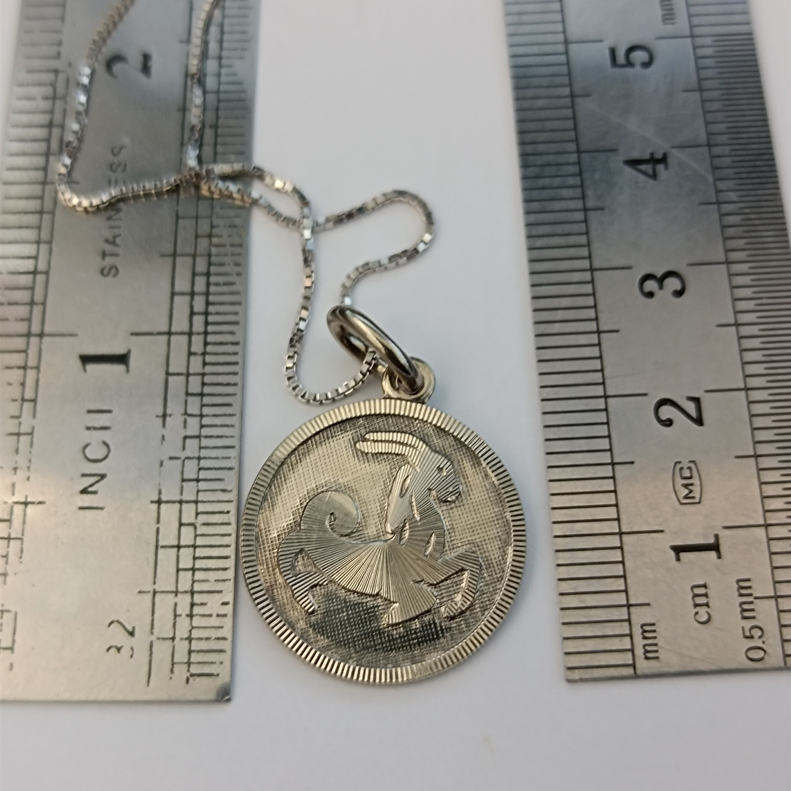 Capricorn Zodiac Vintage Necklace Sterling Silver Astrology Pendant Me’sn Women