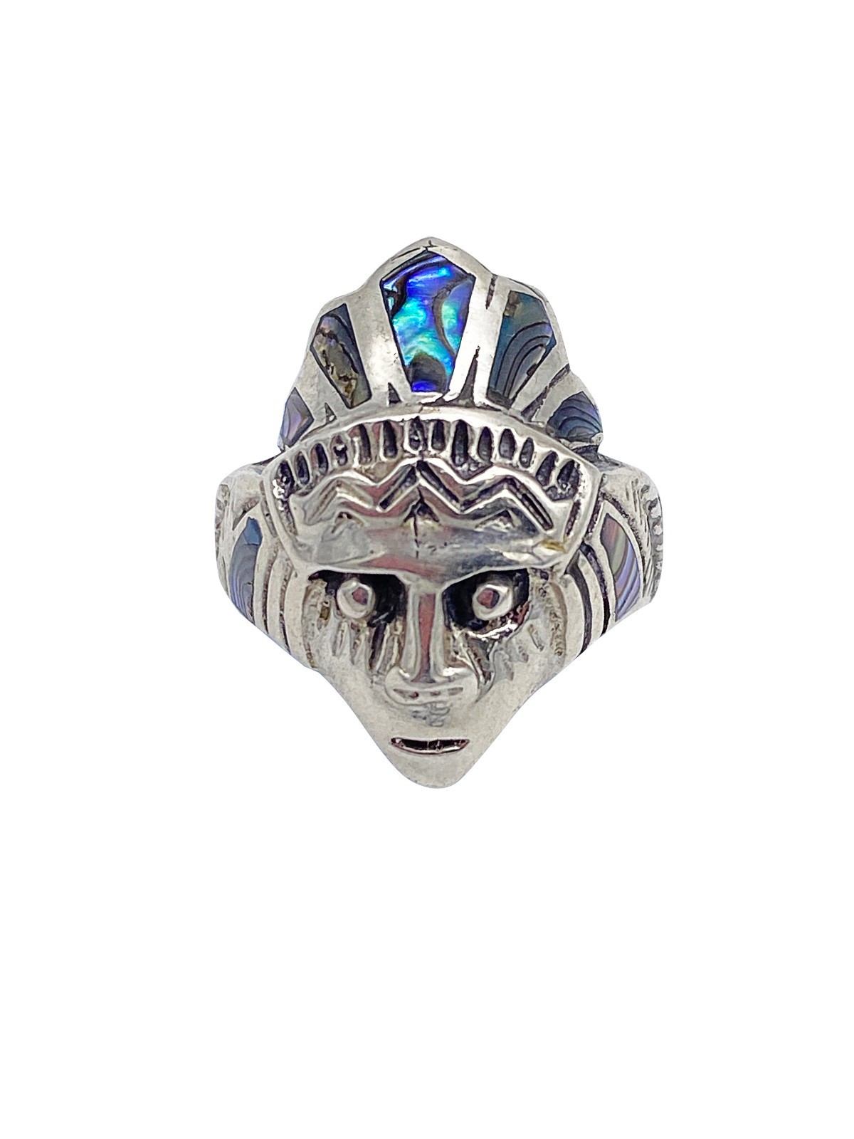 Mohican Tribe Native American ring Abalone,