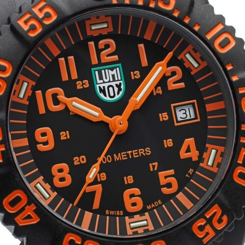 LUMINOX SEA LION X2.2059 CARBONOX MEN’S 100M BLACK / ORANGE DIAL 44MM WATCH NEW