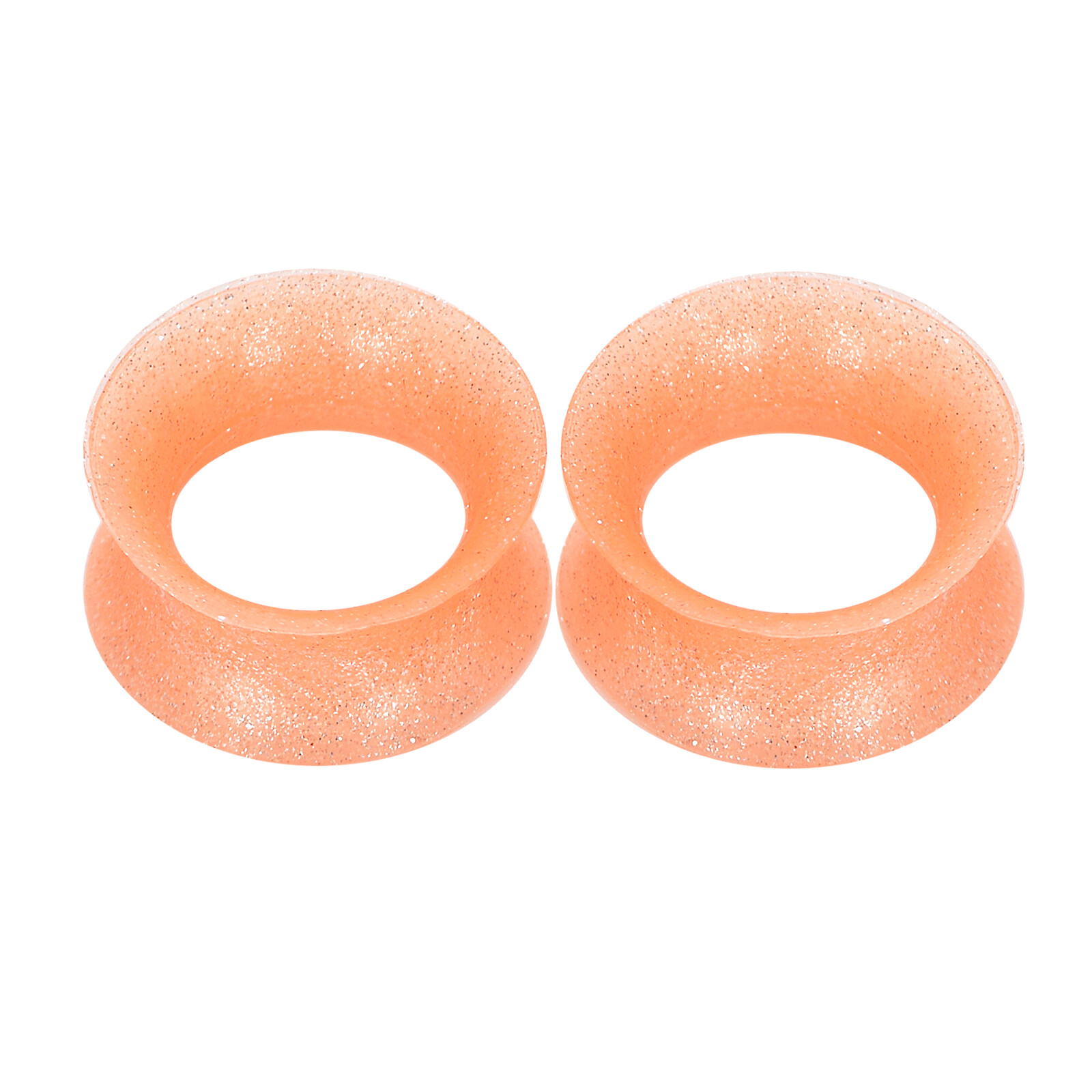 Pair Thin Pearlescent Silicone Ear Skin-Glitter Ear Plugs-Flesh Tunnels Eyelets
