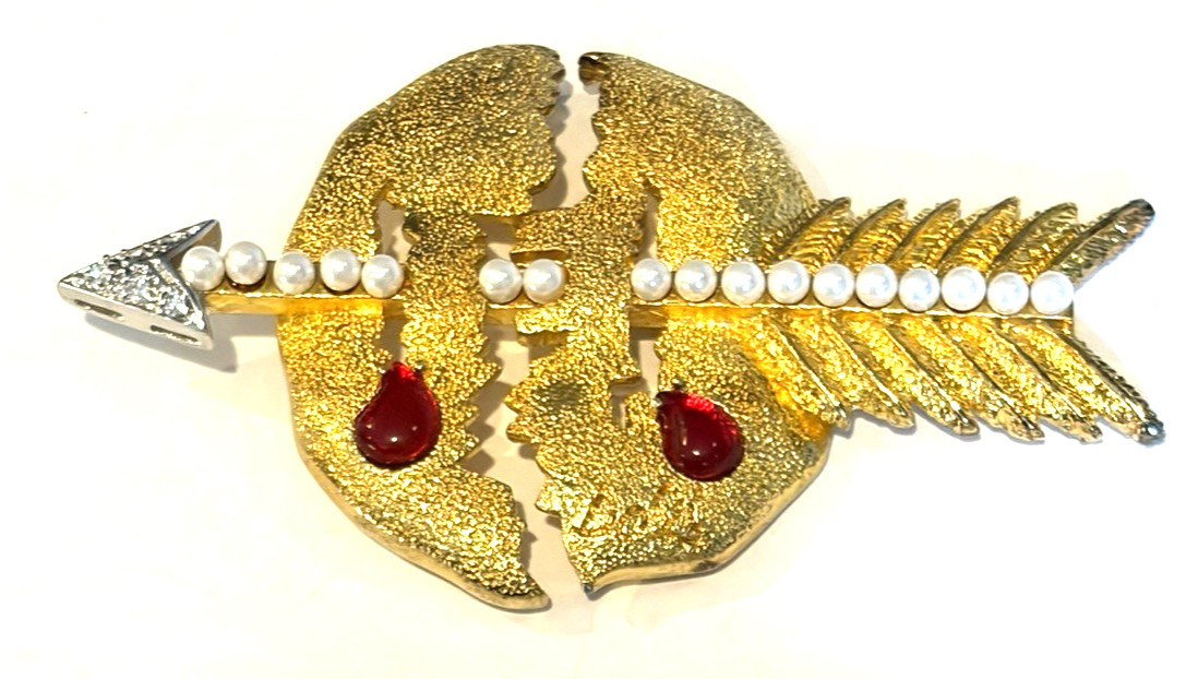 SALVIDOR DALI JOIES FG-SD BLEEDING WORLD 2002 VTG Brooch-Official Museum Edition