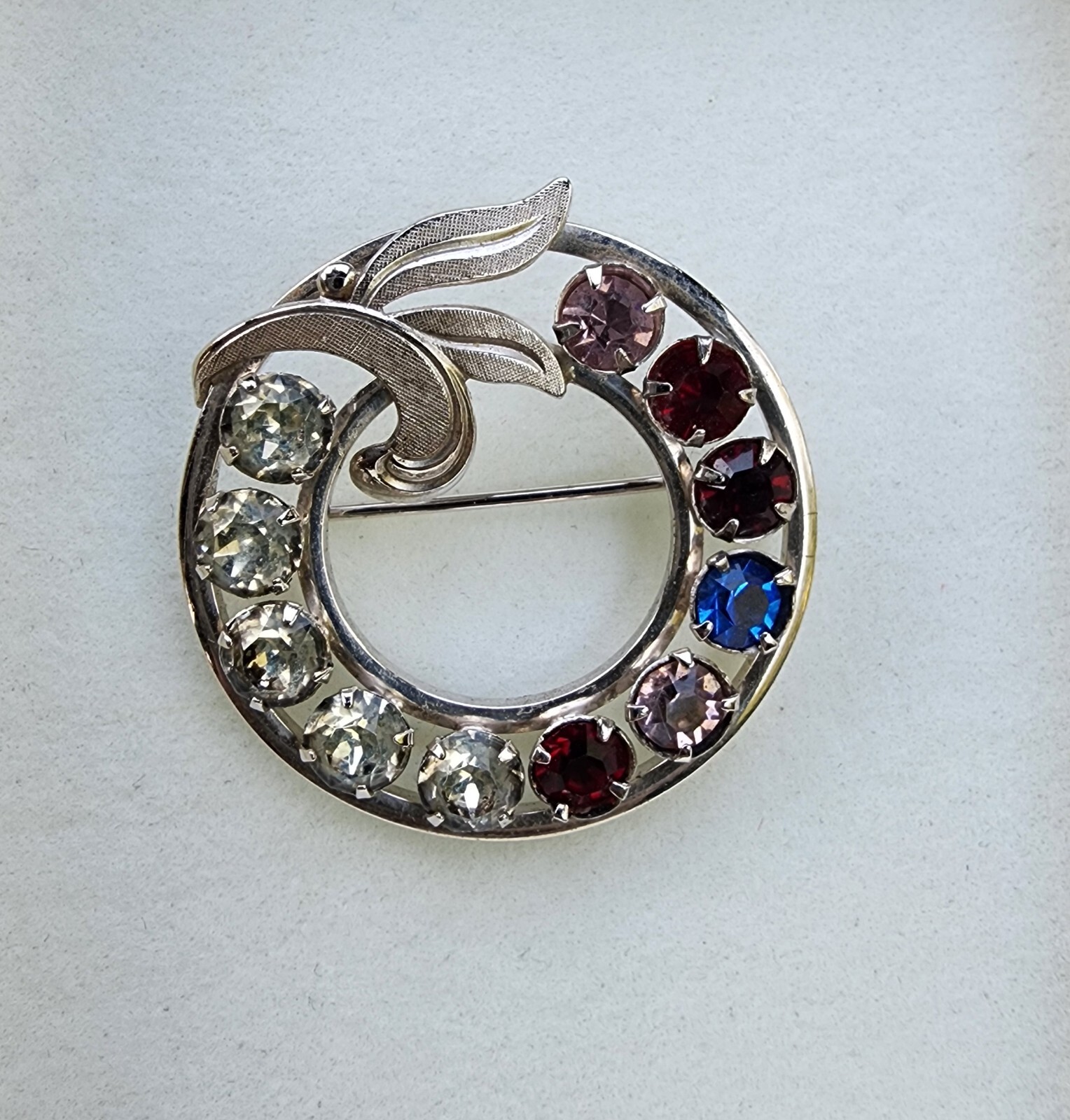 VINTAGE SIGNED c1940s Van Dell Sterling Silver Wreath Brooch Pin 6.80g