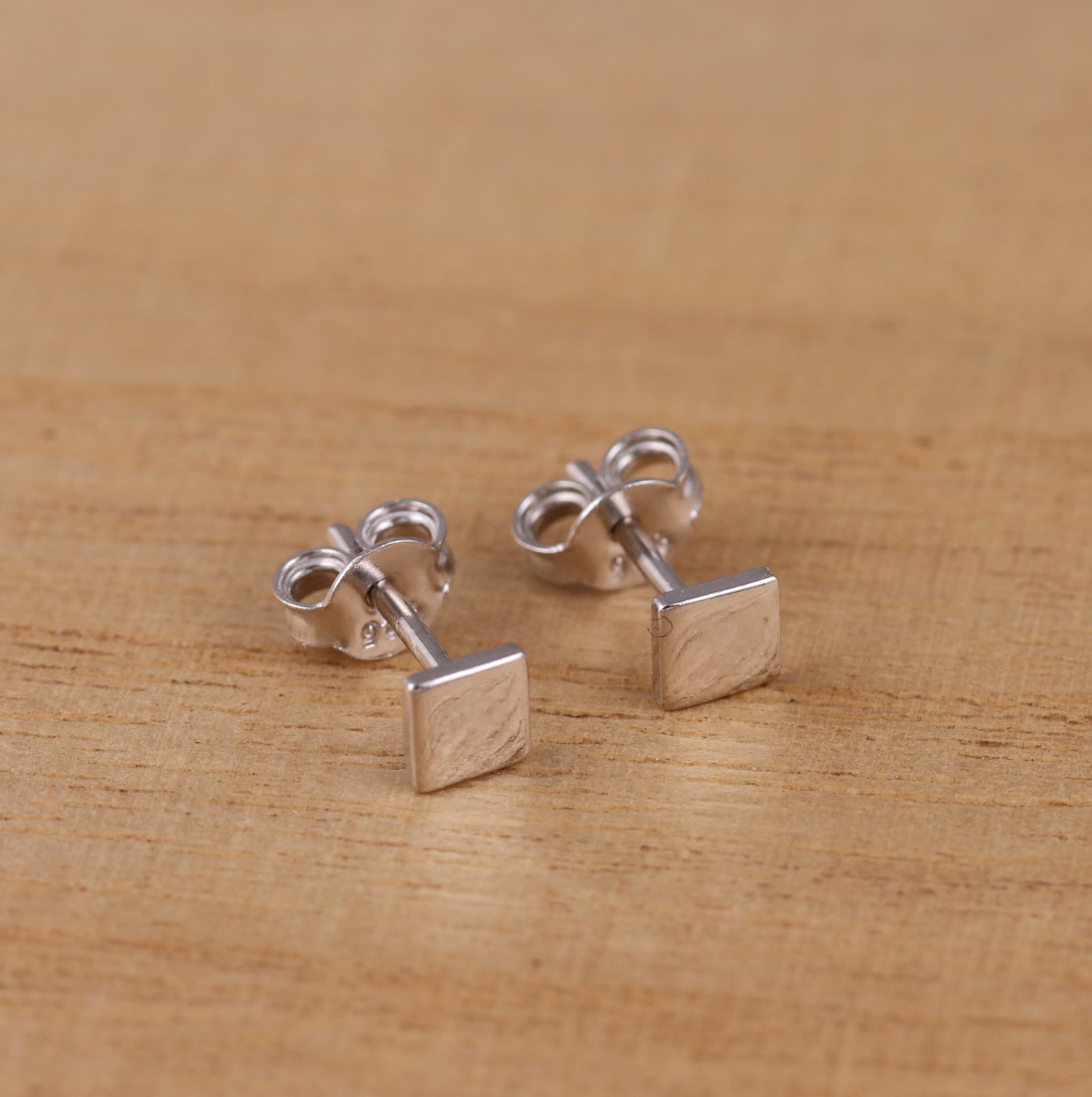 925 Sterling Silver Earrings Daily wear Plain Square Stud Earrings gifts for him