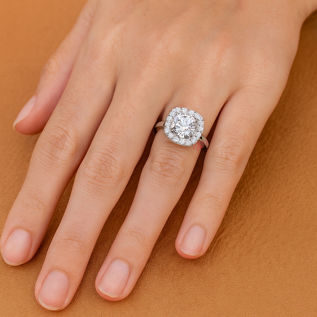 Round Cut Diamond Ring 14k White Gold 1.25 Ct IGI Lab Grown size 6 7 Engagement